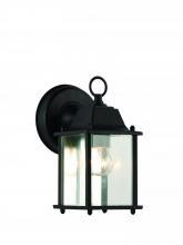  40455 BK - Patrician 1-Light, Ring Top ,Clear Glass Open Base Square Wall Lantern